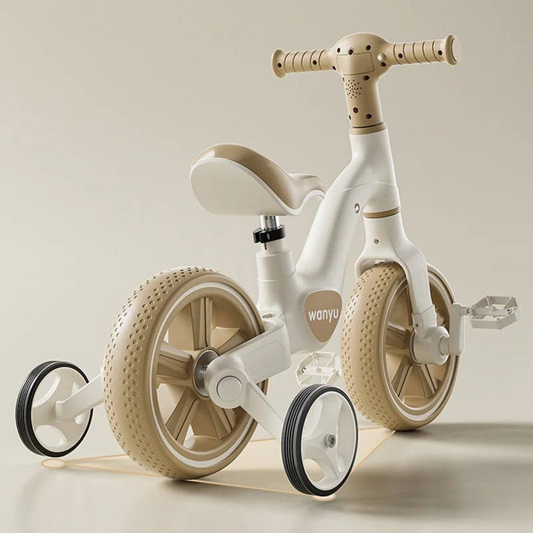 2 - in - 1 Balance Bike Trike Mini Bicycle with Training Wheels Removable Pedal Headlight Adjustable Seat Lightweight Scooter - GBTech