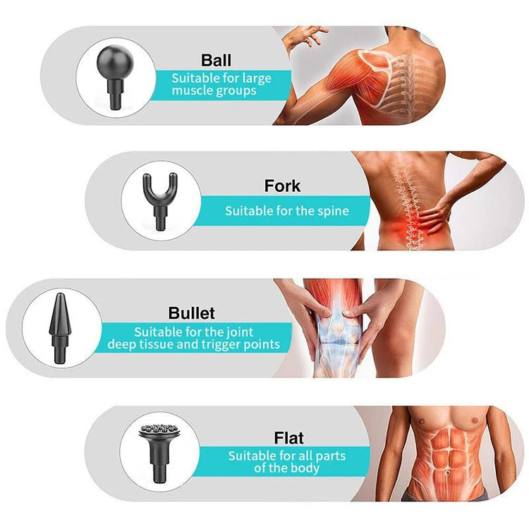 Massage Gun Deep Tissue Percussion Muscle Massager Fascial Gun For Pain Relief Body Neck Vibrator Fitness перкуссионный массажер - GBTech