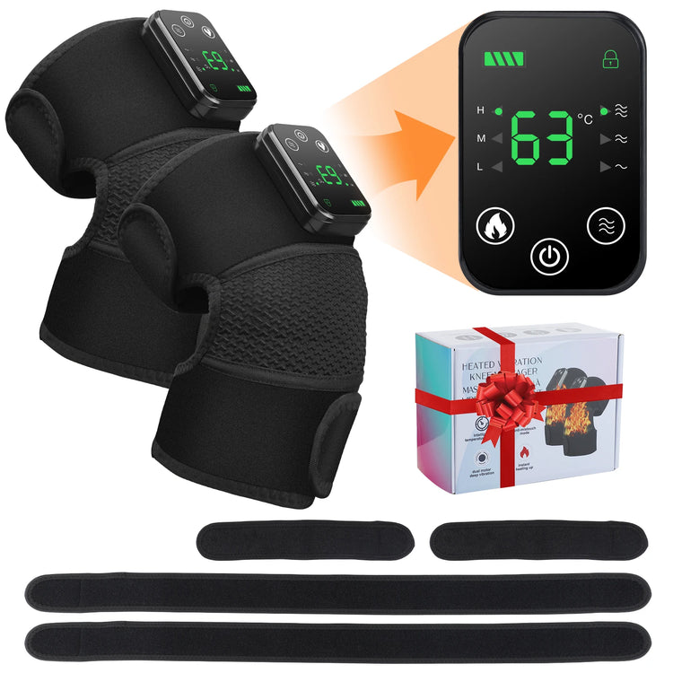 Thermal Knee Massager 3 in 1 Shoulder Knee Elbow Heating Massage Support Brace Rechargeable Vibration Pad Machine Muscle Relax - GBTech