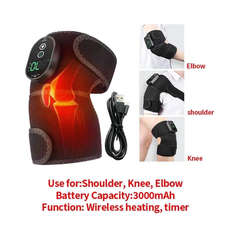Elbow Massager Electric Heating Rechargeable Vibration Brace Knee Tennis Elbow Shoulder Joint Pain Thermal Therapy Massage Pad - GBTech