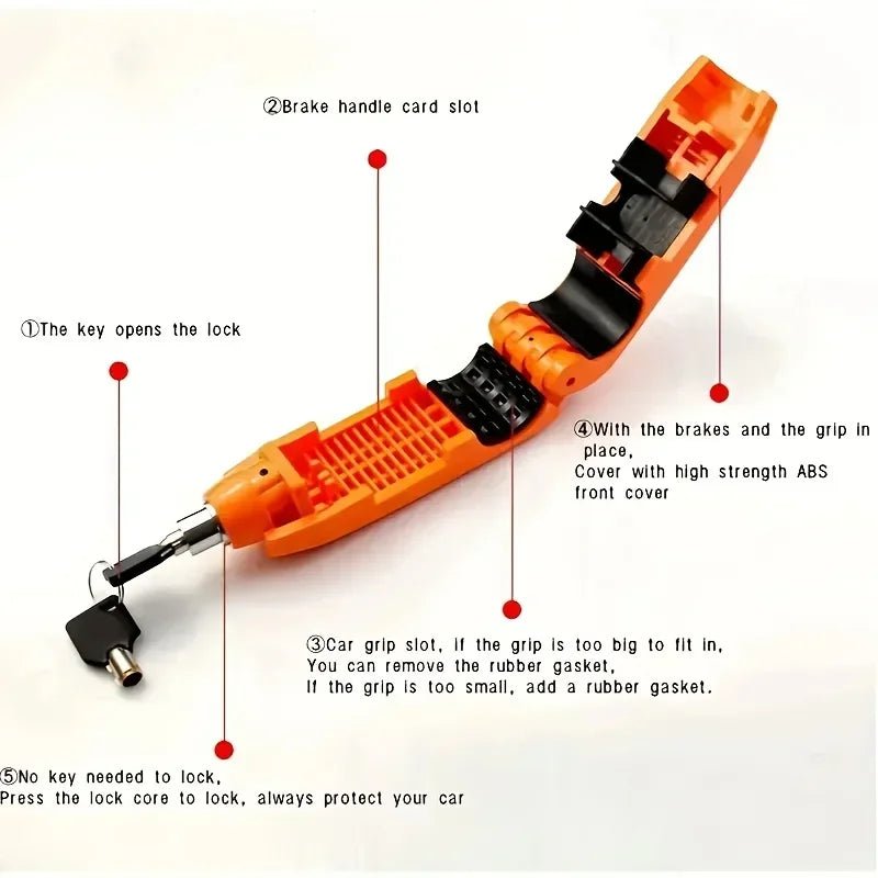 Mini Electric Vehicle Bike Anti - Theft Lock Bicycle Brake Handlebar Grip Cycling Horn Throttle Lock for Scooter Motorcycle - GBTech
