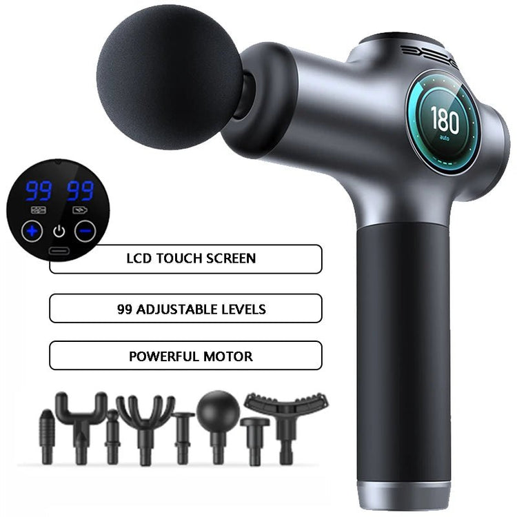 Massage gun，Deep Tissue Massager Gun ，Percussion Massager for Pain Relief with 8 Massage Heads &99 Speeds - GBTech