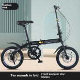 Cycling City Mini Folding Bicycle 14 Small Bike For Male And Female Students Portable Ultra Light Transmission Disc Brakes - GBTech