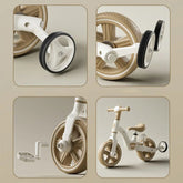 2 - in - 1 Balance Bike Trike Mini Bicycle with Training Wheels Removable Pedal Headlight Adjustable Seat Lightweight Scooter - GBTech