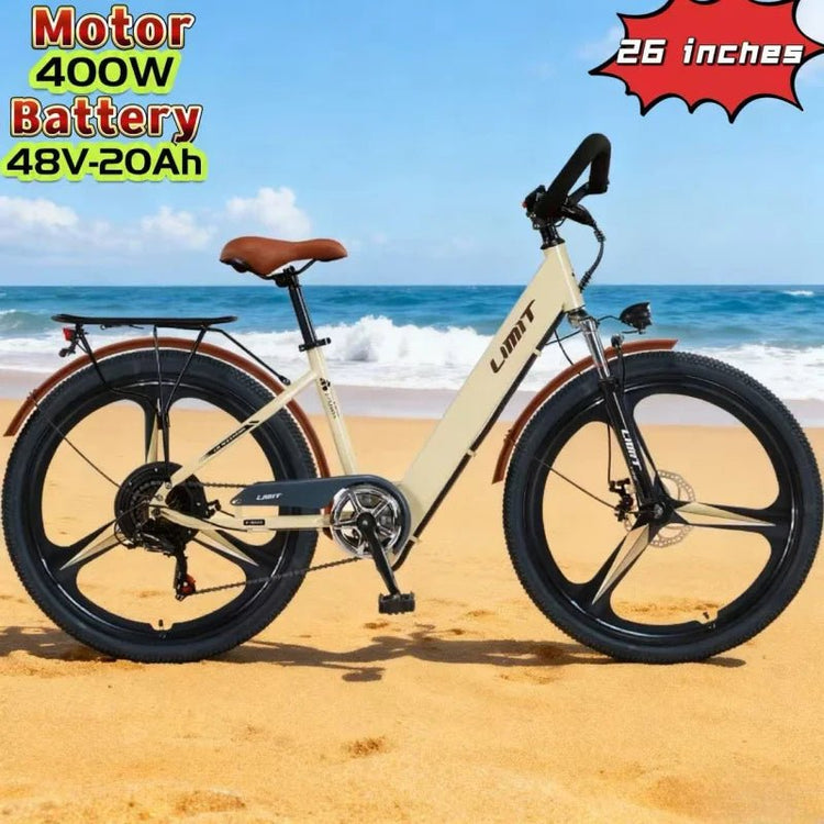 New fashionable E - bike, 26 - inch urban commuter electric bicycle for adults, 400W brushless motor, 48V20AH battery electric moped - GBTech