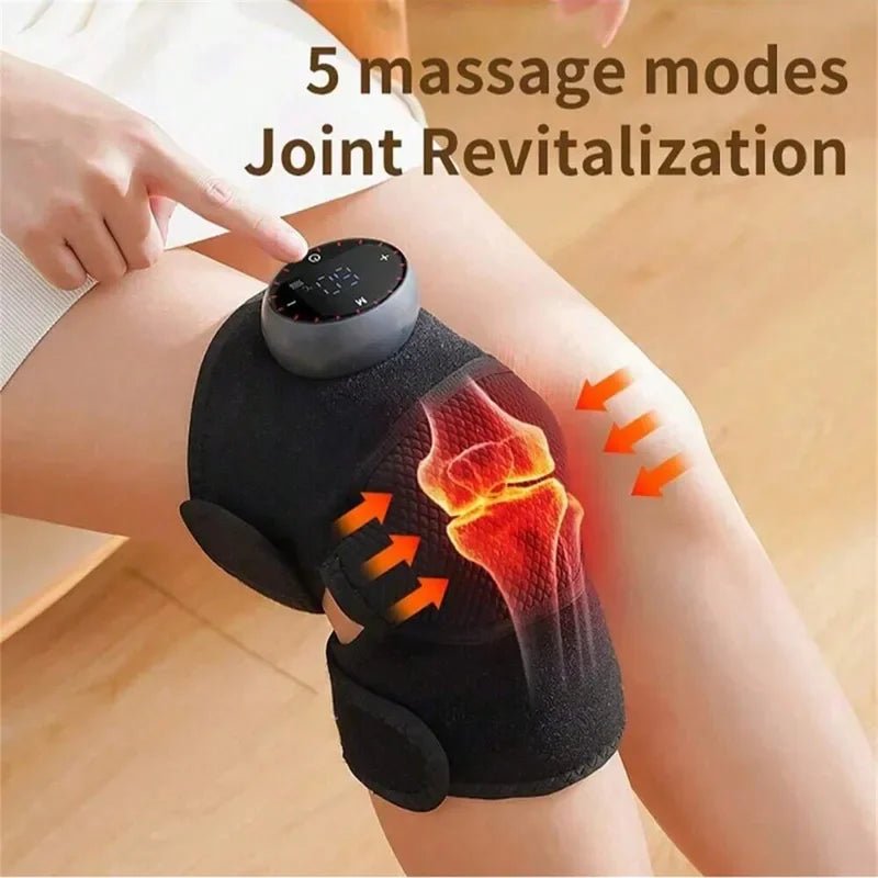 1 Rechargeable Heated Knee Massager, Adjustable 3D Fully Heated Knee Pad With Heating Mode And Adjustable Vibration - GBTech