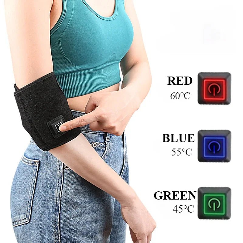 Electric Heated Knee Massager Brace Adjustable 3 Gear Temperature Elbow Protector Hot Compress Shoulder Protective Belt - GBTech