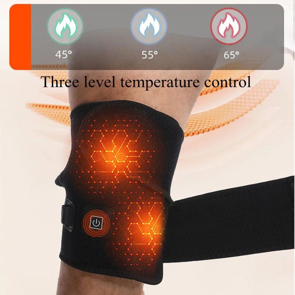 Electric Heated Knee Brace Adjustable Knee Pads for Cold Legs Warm Winter Thermal Knee Support Arthritis Pain Relief Massager - GBTech