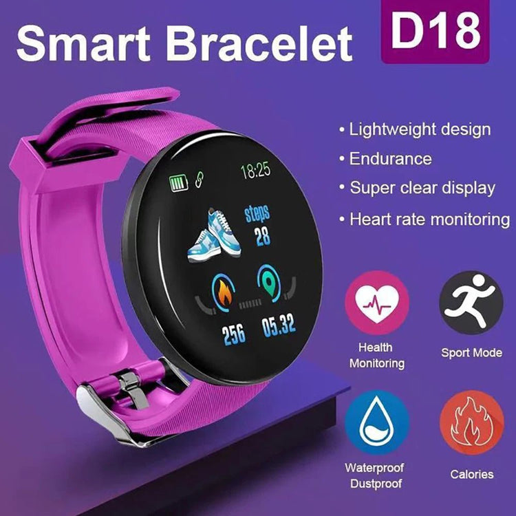 D18 Smart Watch For Ios Android Men Waterproof Smartwatch Women Sleep Monitor Message Fitness Tracker Bracelet Sport Watches SMS - GBTech