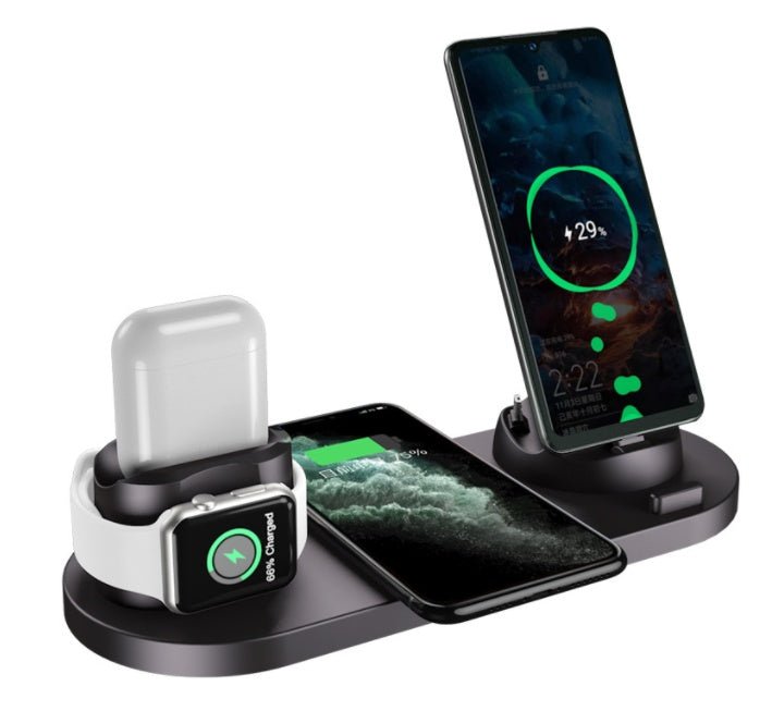 Wireless Charger For IPhone Fast Charger For Phone Fast Charging Pad For Phone Watch 6 In 1 Charging Dock Station - GBTech