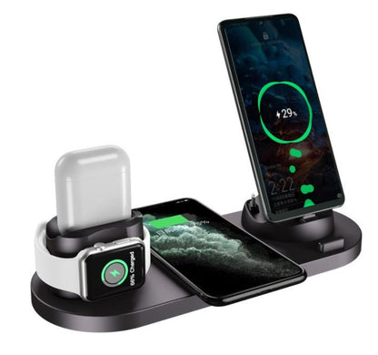 Wireless Charger For IPhone Fast Charger For Phone Fast Charging Pad For Phone Watch 6 In 1 Charging Dock Station - GBTech
