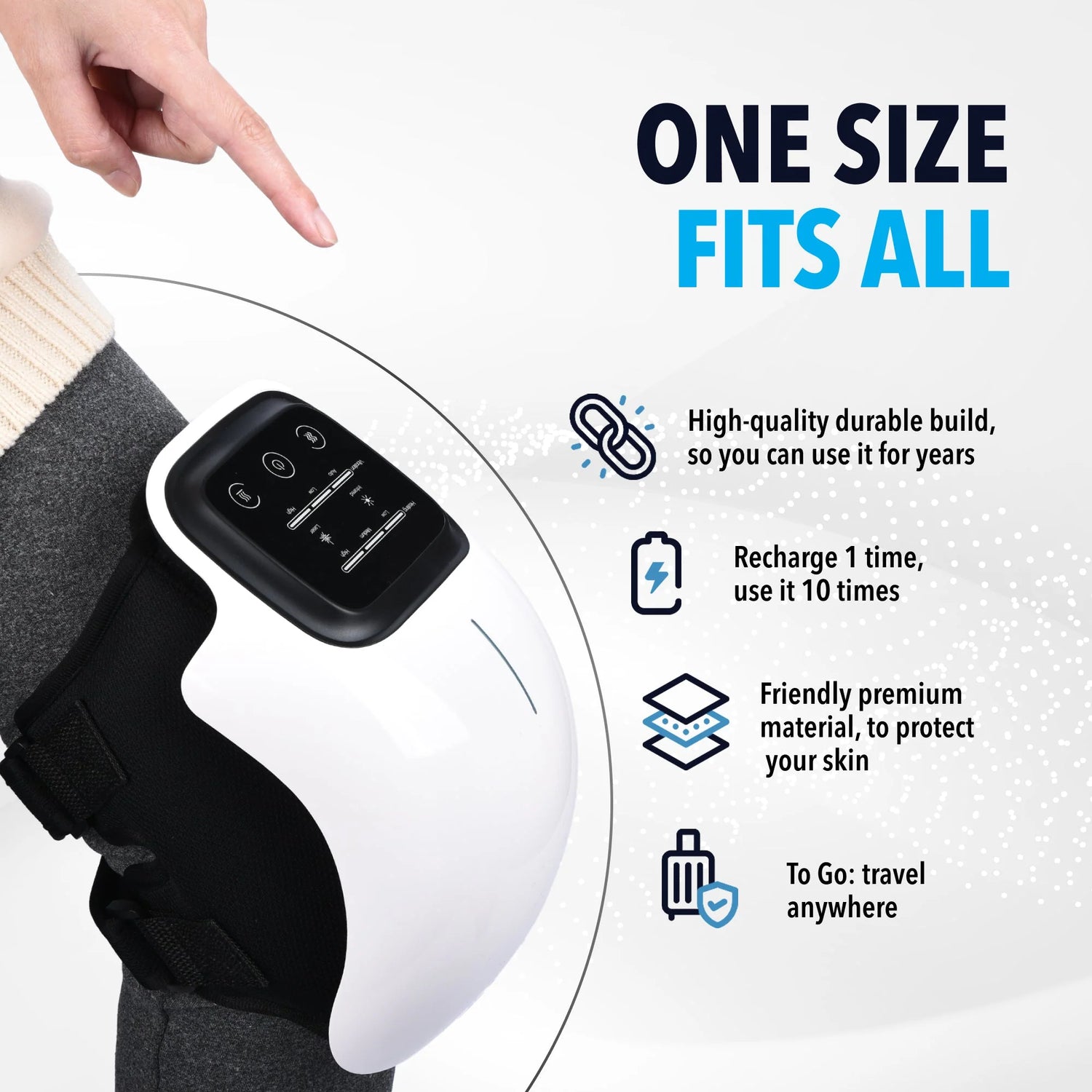Knee Massager Smart Heat, Red Light Therapy, and Vibration Massage - FSA or HSA Eligible