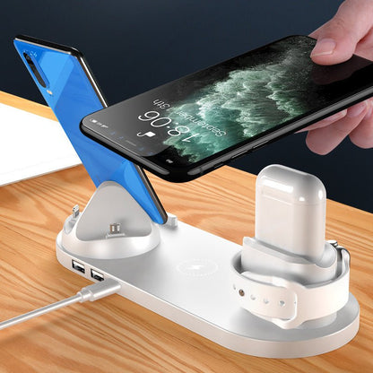 Wireless Charger For IPhone Fast Charger For Phone Fast Charging Pad For Phone Watch 6 In 1 Charging Dock Station - GBTech