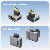 Hagibis Mini HDMI to HDMI Adapter Right Angle 90 Degree Male to Female Mini HDMI Connector L Shape Conventer High Refresh Rate