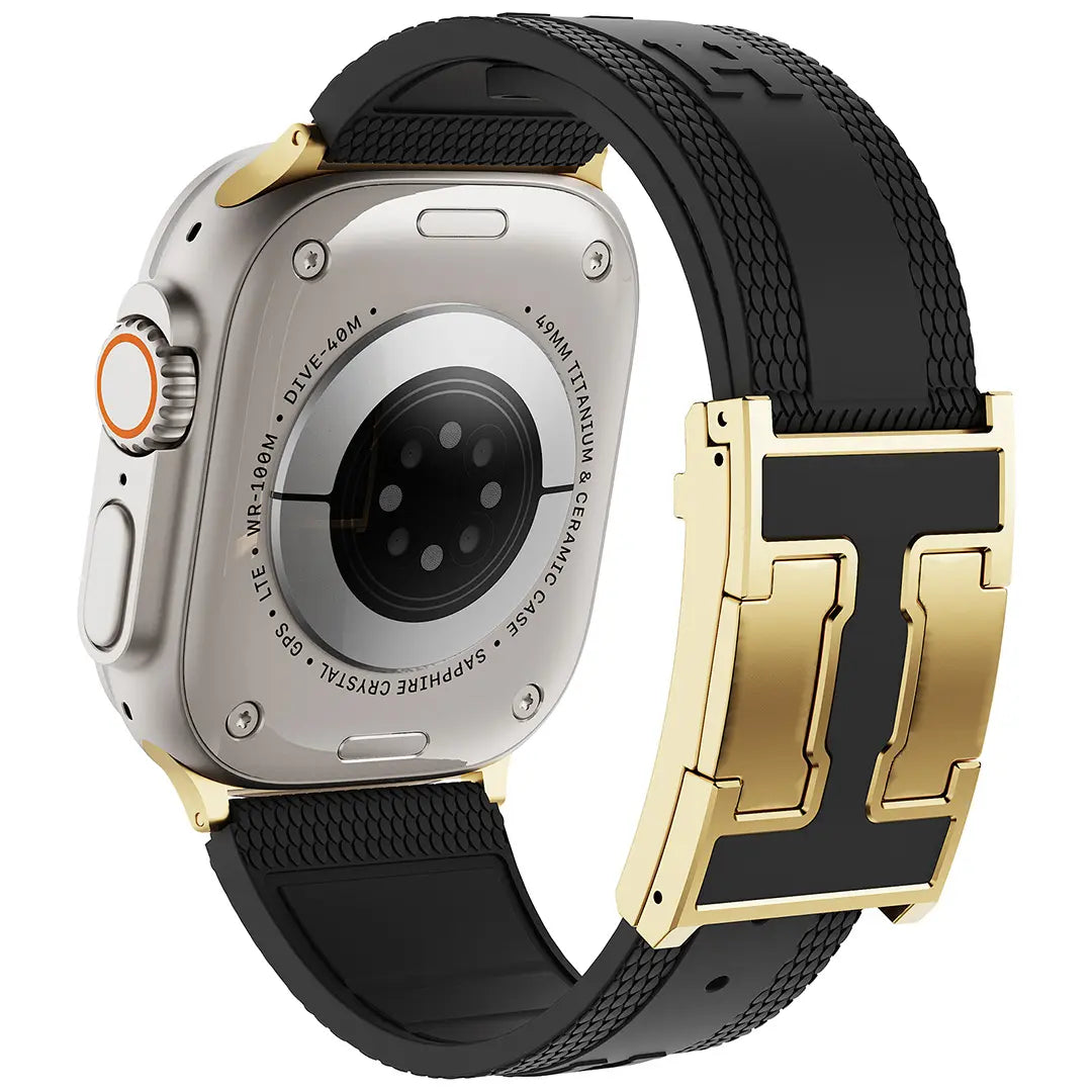 CRAZYGRASS Magnetic Silicone Band Designed for Professional Men All-Day Comfort Fit Simple Premium Strap Soft Durable Watchband Suitable for Smart Watch 44Mm/45Mm/46Mm/49Mm