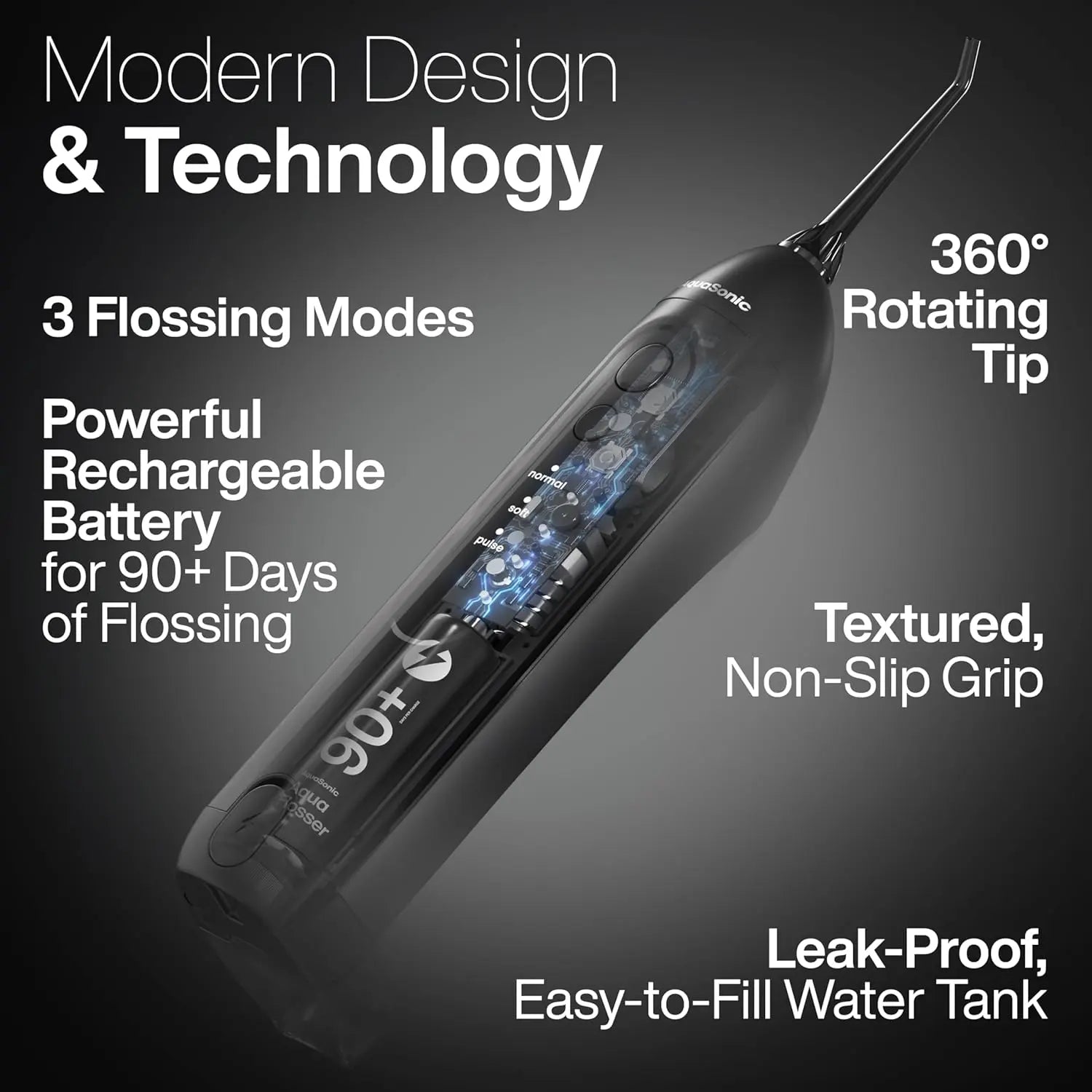 Aquasonic ICON Electric Toothbrush & Water Flosser Bundle - Travel Case, Charging Cord Daily Oral Daily Oral Cleansing