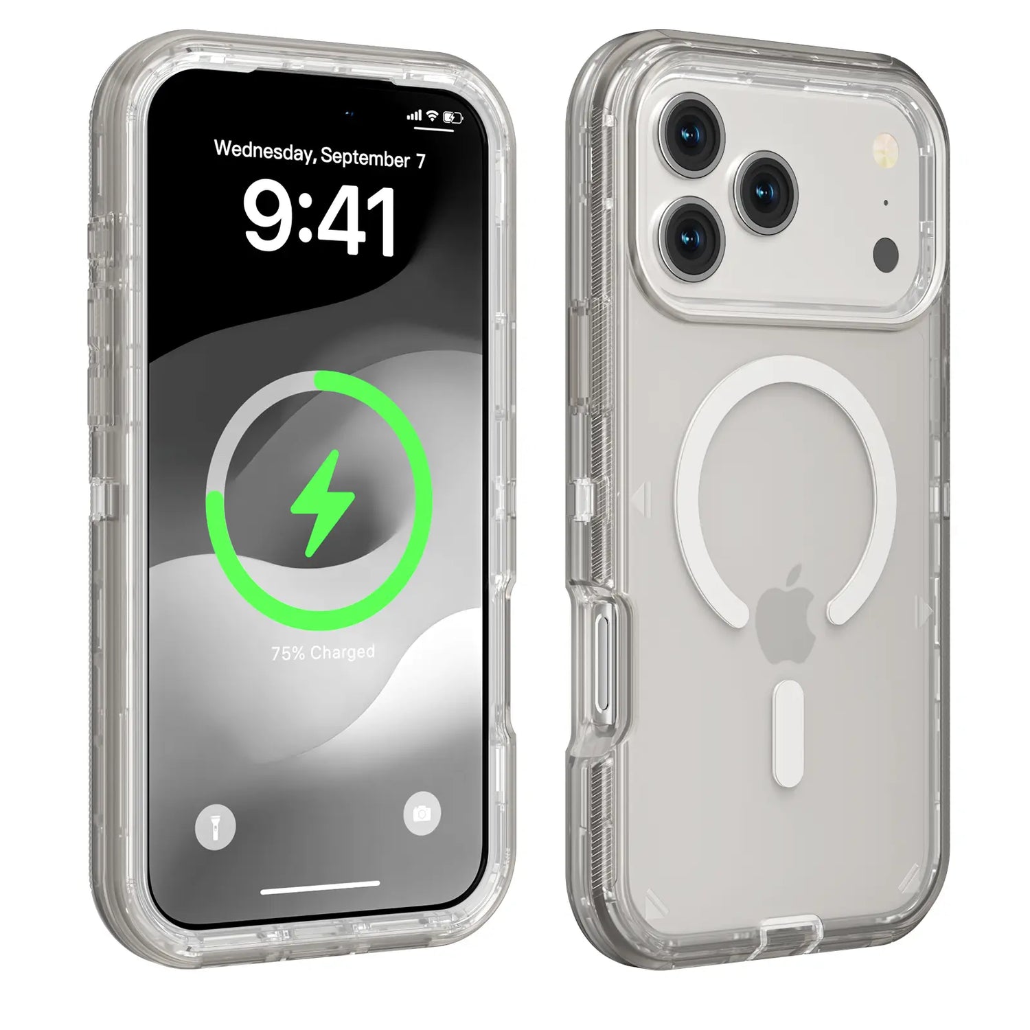 Magsafe Defender Multi-Layer Heavy Duty Shockproof Case for iPhone 17 Pro Max, 16, 15, 14, 13 - Magnetic Transparent Protective Cover
