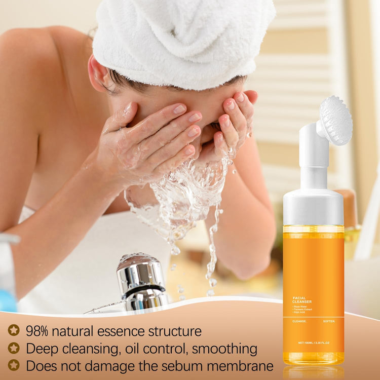 Turmeric Facial Cleanser, Turmeric Facial Wash, Turmeric Face Wash, Turmeric Facial Cleanser,Turmeric Foaming Cleanser for All Skin3.38 Oz