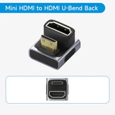 Hagibis Mini HDMI to HDMI Adapter Right Angle 90 Degree Male to Female Mini HDMI Connector L Shape Conventer High Refresh Rate