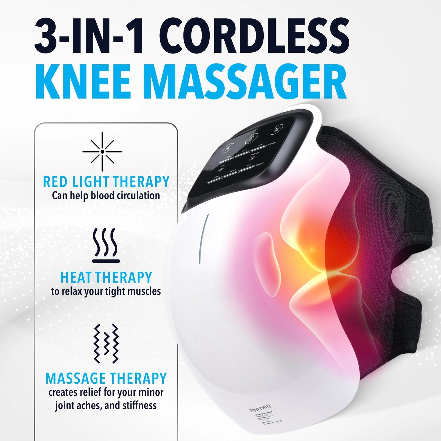 Knee Massager Smart Heat, Red Light Therapy, and Vibration Massage - FSA or HSA Eligible