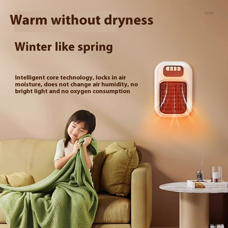 Wall Mounted Portable Small Electric Heater With Remote Control, Adjustable Silent Thermostat Suitable For Winter Home Offices Bathroom - GBTech