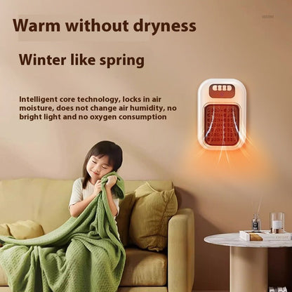 Wall Mounted Portable Small Electric Heater With Remote Control, Adjustable Silent Thermostat Suitable For Winter Home Offices Bathroom - GBTech