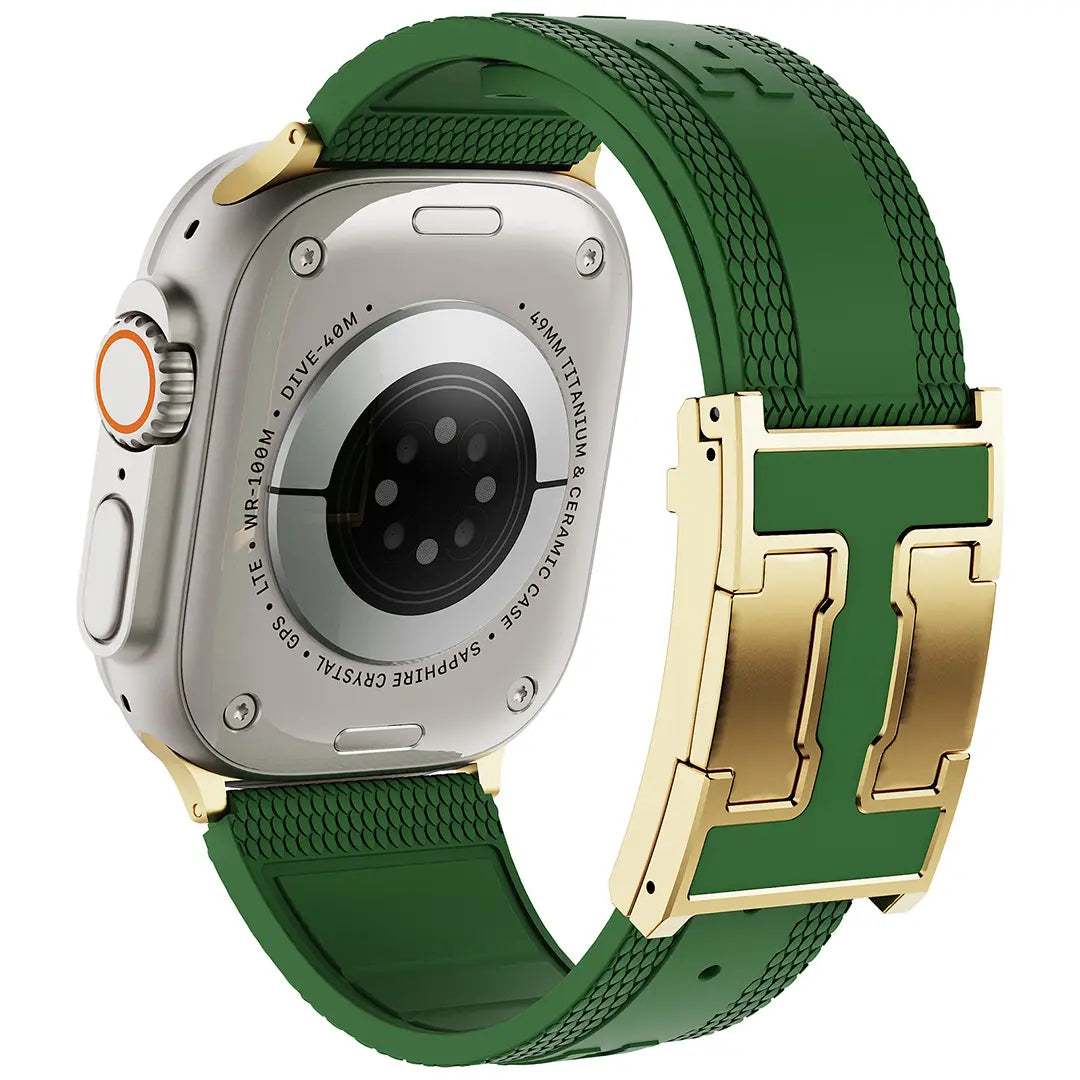 CRAZYGRASS Magnetic Silicone Band Designed for Professional Men All-Day Comfort Fit Simple Premium Strap Soft Durable Watchband Suitable for Smart Watch 44Mm/45Mm/46Mm/49Mm