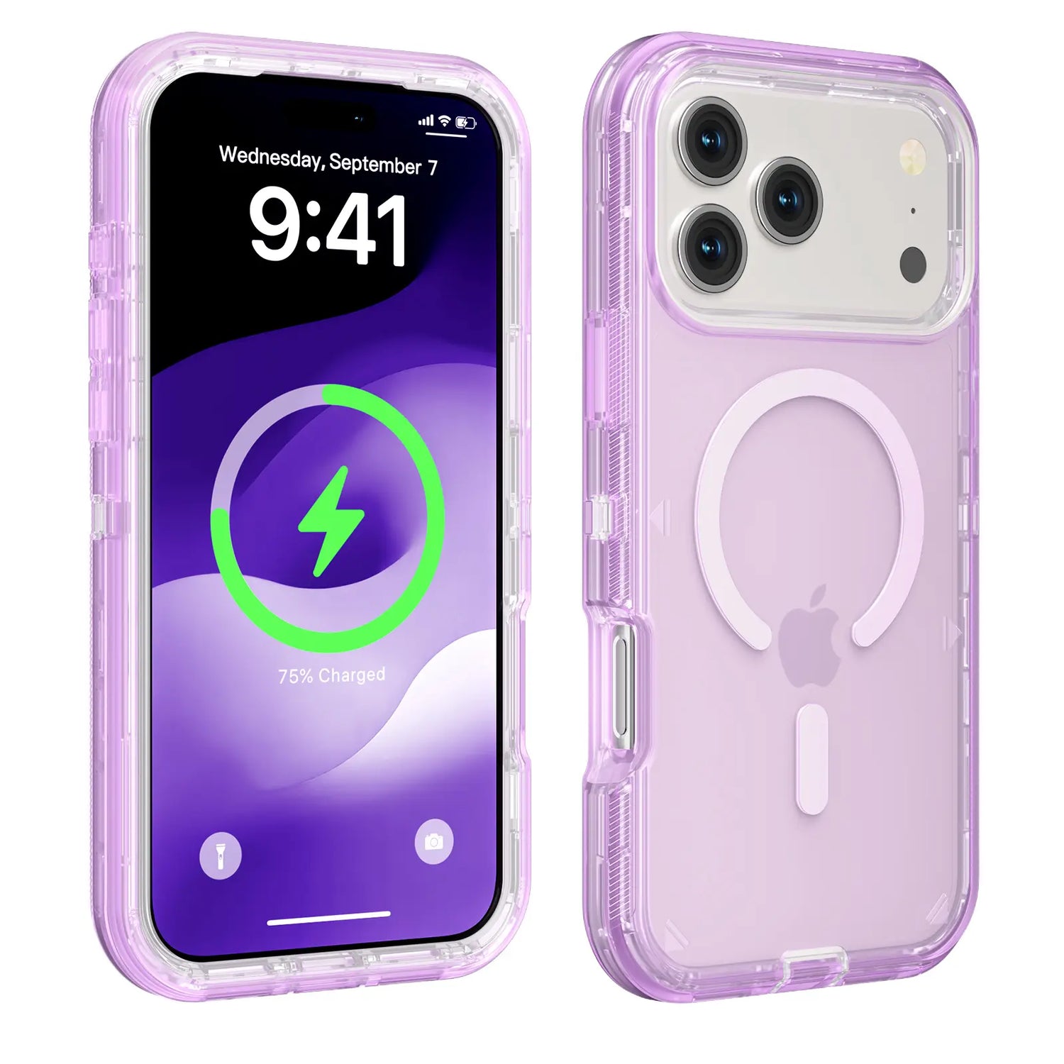 Magsafe Defender Multi-Layer Heavy Duty Shockproof Case for iPhone 17 Pro Max, 16, 15, 14, 13 - Magnetic Transparent Protective Cover