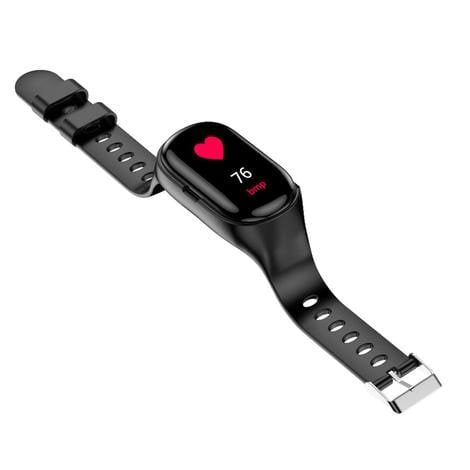 Smart Watch with Built - in TWS Wireless Bluetooth Earphone Blood Heart Rate Monitor - GBTech