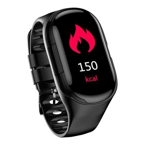Smart Watch with Built - in TWS Wireless Bluetooth Earphone Blood Heart Rate Monitor - GBTech